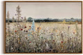 Vintage Wildflowers Landscape Wall Art Framed Floral Canvas - Timeless