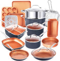 Gotham Steel True 20 Pc Ceramic Cookware Set - Complete Kitchen Bundle