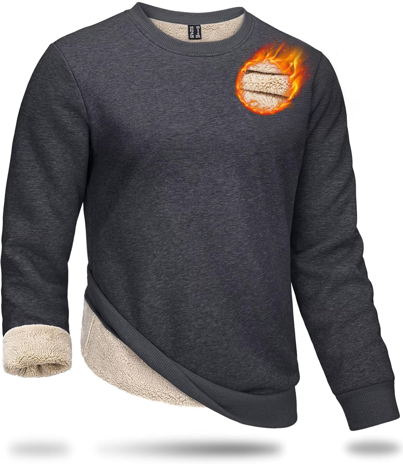 Boladeci Men's Full Sherpa Lined Crewneck Sweatshirts Review