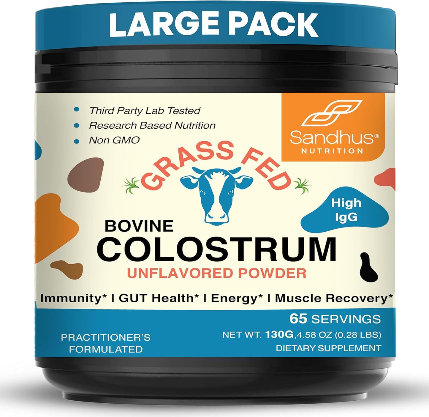 Sandhu's Grass Fed Bovine Colostrum Powder for Gut Health