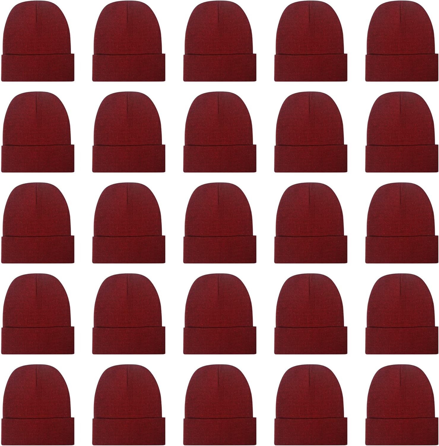25 Pack Winter Beanie Hats Bulk for Men Women - Knit Caps