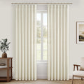 Cream Beige Linen Sheer Curtains by PleatedDrapes for Dining Room