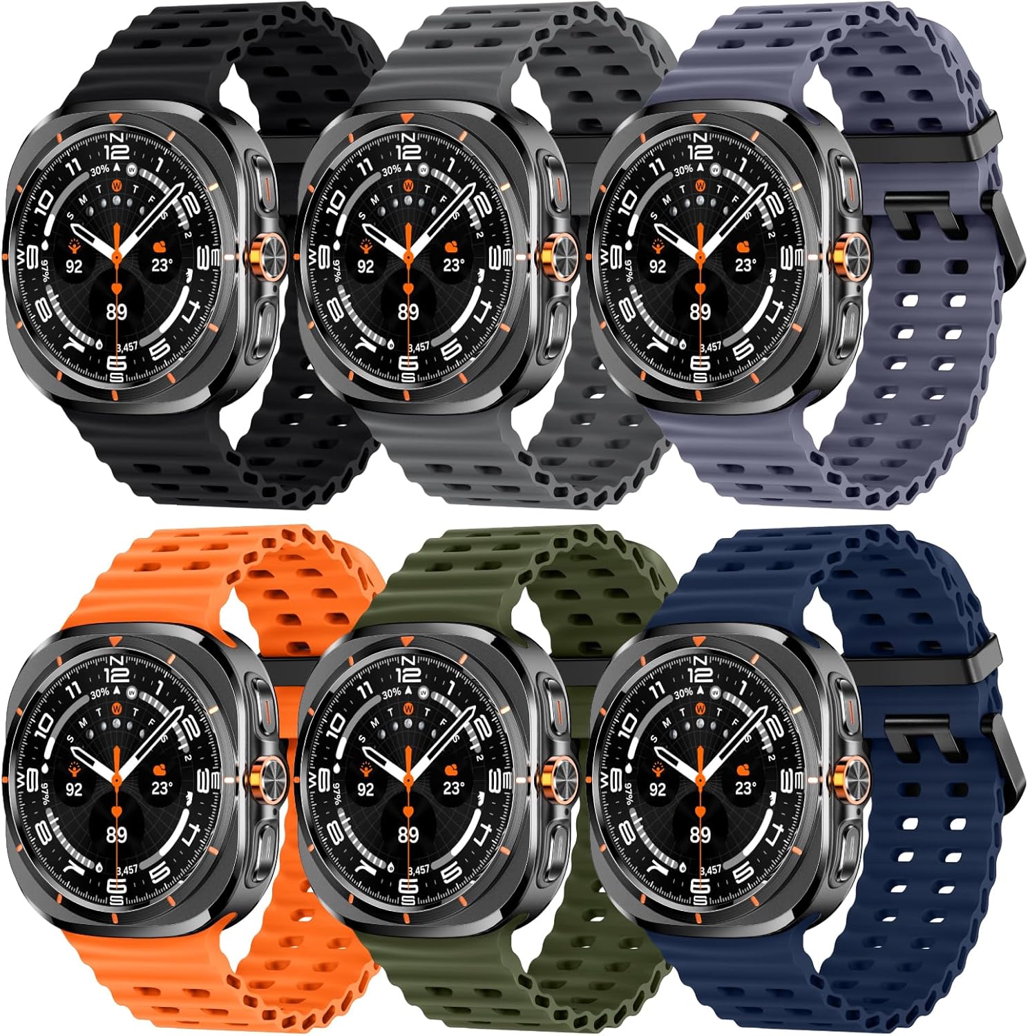 Ocean Sport Silicone Band for Galaxy Watch 7 Ultra - No Gap Design