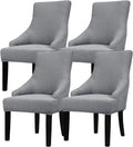 Velvet Stretch Wingback Chair Cover Slipcover - 4PC T-Shaped Twill