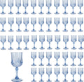 48PCS 7OZ Blue Wine Plastic Glasses for Weddings and Parties