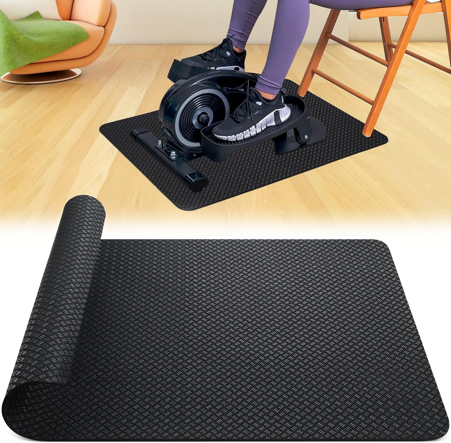 TOBWOLF Non-Slip Ellipse Exerciser Mat