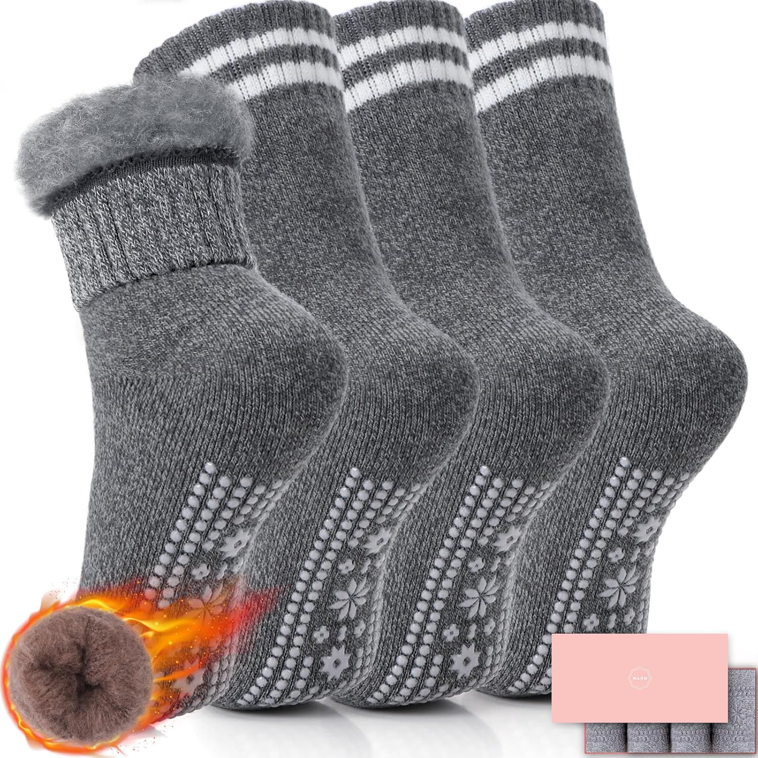 HUGSWEET Thermal Slipper Socks for Women - Cozy & Warm
