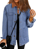 Trendy Fall Fashion Jean Jacket for Women - Oversized Denim Coat
