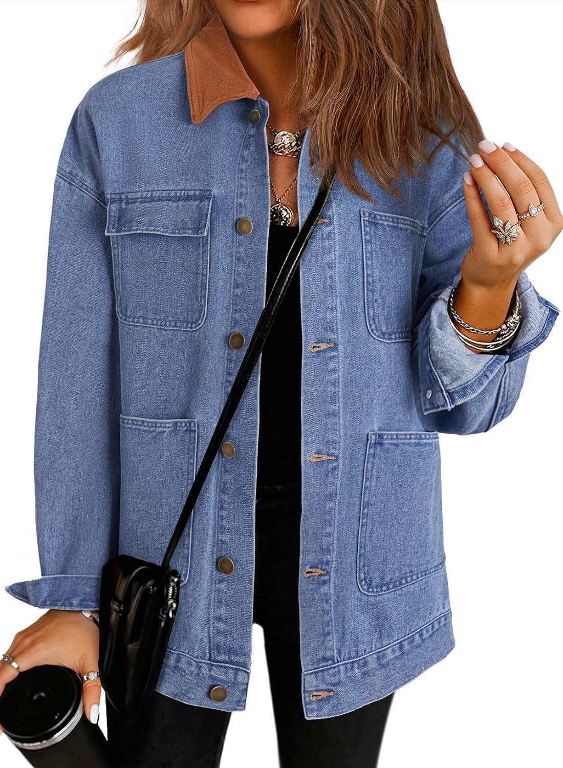 Trendy Fall Fashion Jean Jacket for Women - Oversized Denim Coat