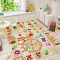 4x6 Playroom Rugs for Kids - Educational Fun Non-Slip Mat