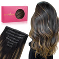 Seamless Clip In Hair Extensions 14 in 130g 7pcs - Natural Balayage