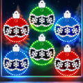 6 Pack Hi Vibrant Twinkling Christmas Ball Window Lights - Festive