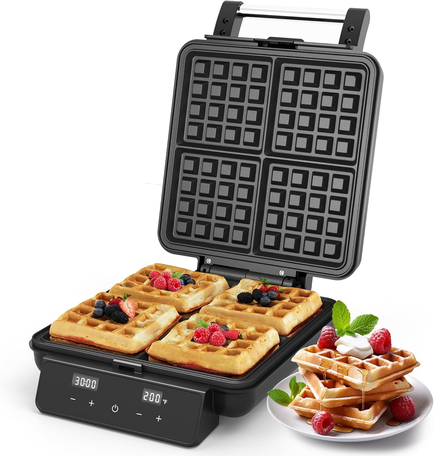 Sunvivi Stainless Steel Waffle Maker for Perfect Breakfasts
