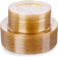 Gold Plastic Plates Disposable 120PCS - Elegant Party Dinnerware