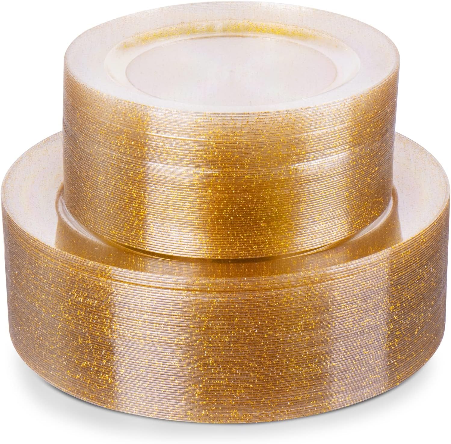 Goodluck 120PCS Gold Plastic Plates for Elegant Parties and Events