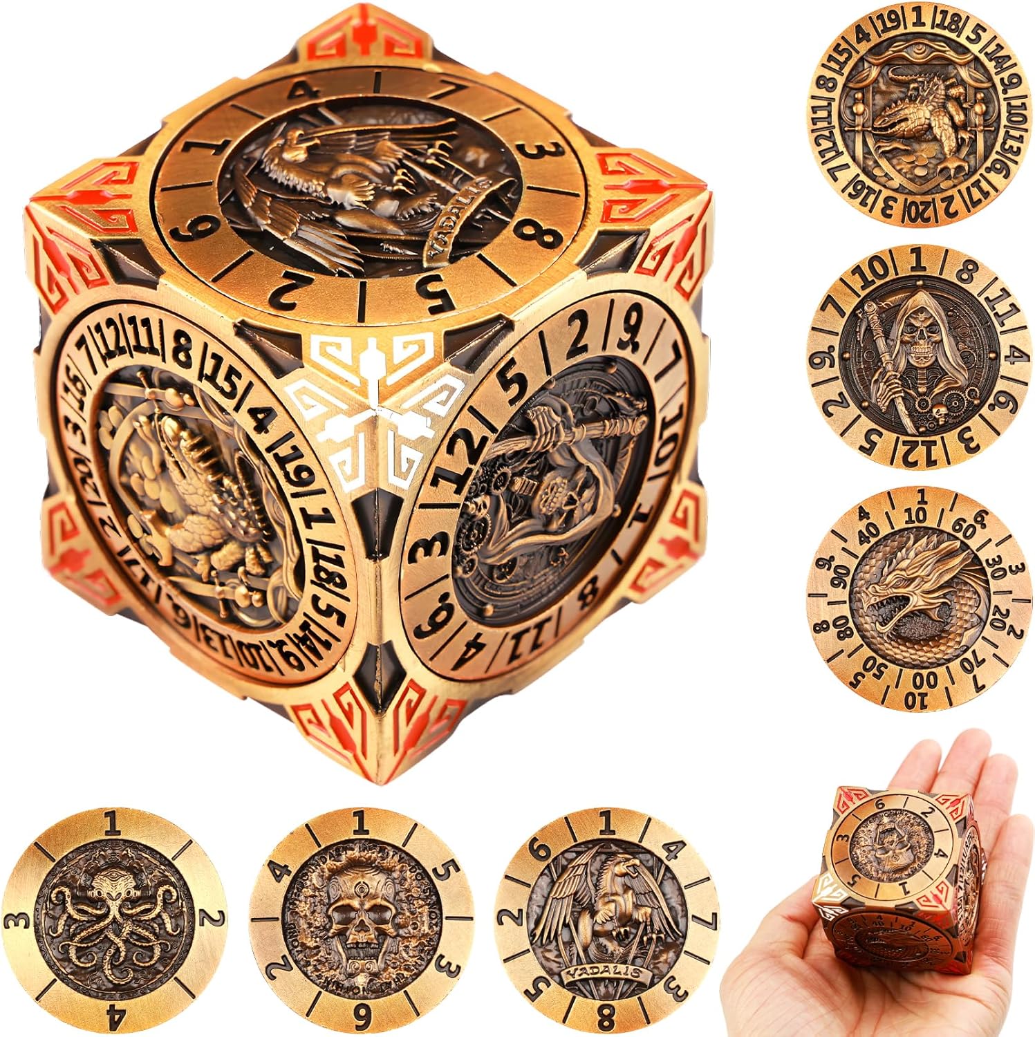 Unique 7-in-1 Spinner Dice Set for Dungeons and Dragons Fans