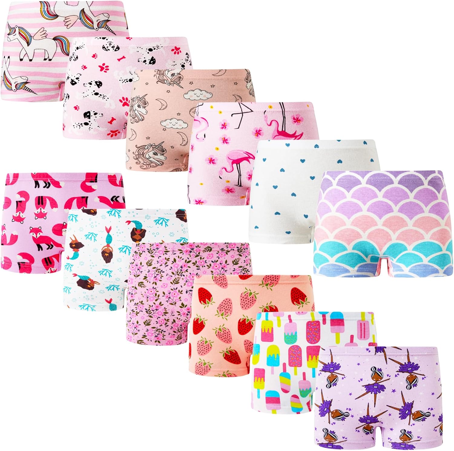 Winging Day Little Girls' Cotton Panties Soft Underwear Multipack