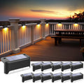 Solar Deck Lights Outdoor 12 Pack Warm White - Brighter 2025 Upgrade