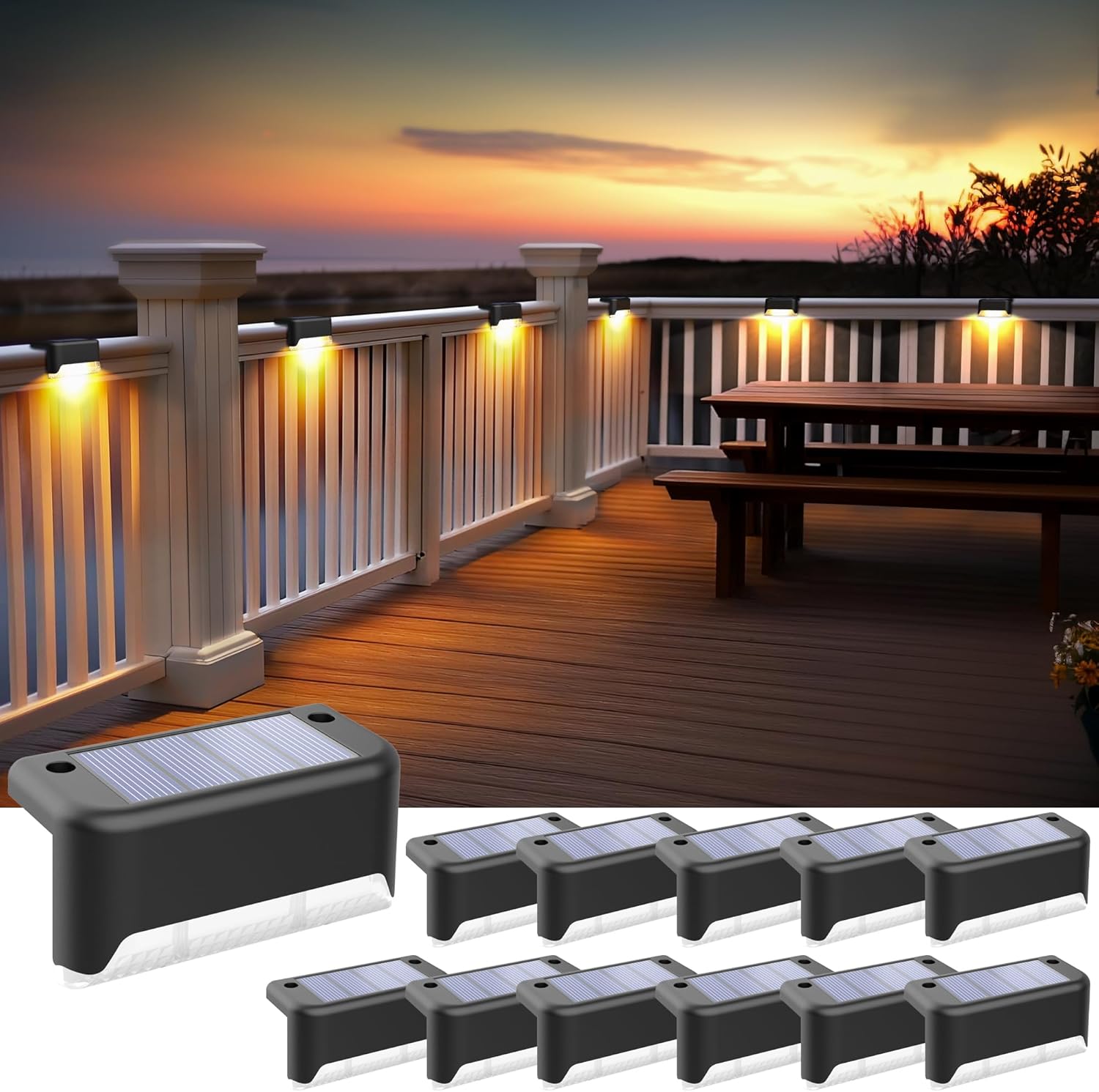 SOLPEX Solar Fence Lights Outdoor for Deck, Yard, and Garden
