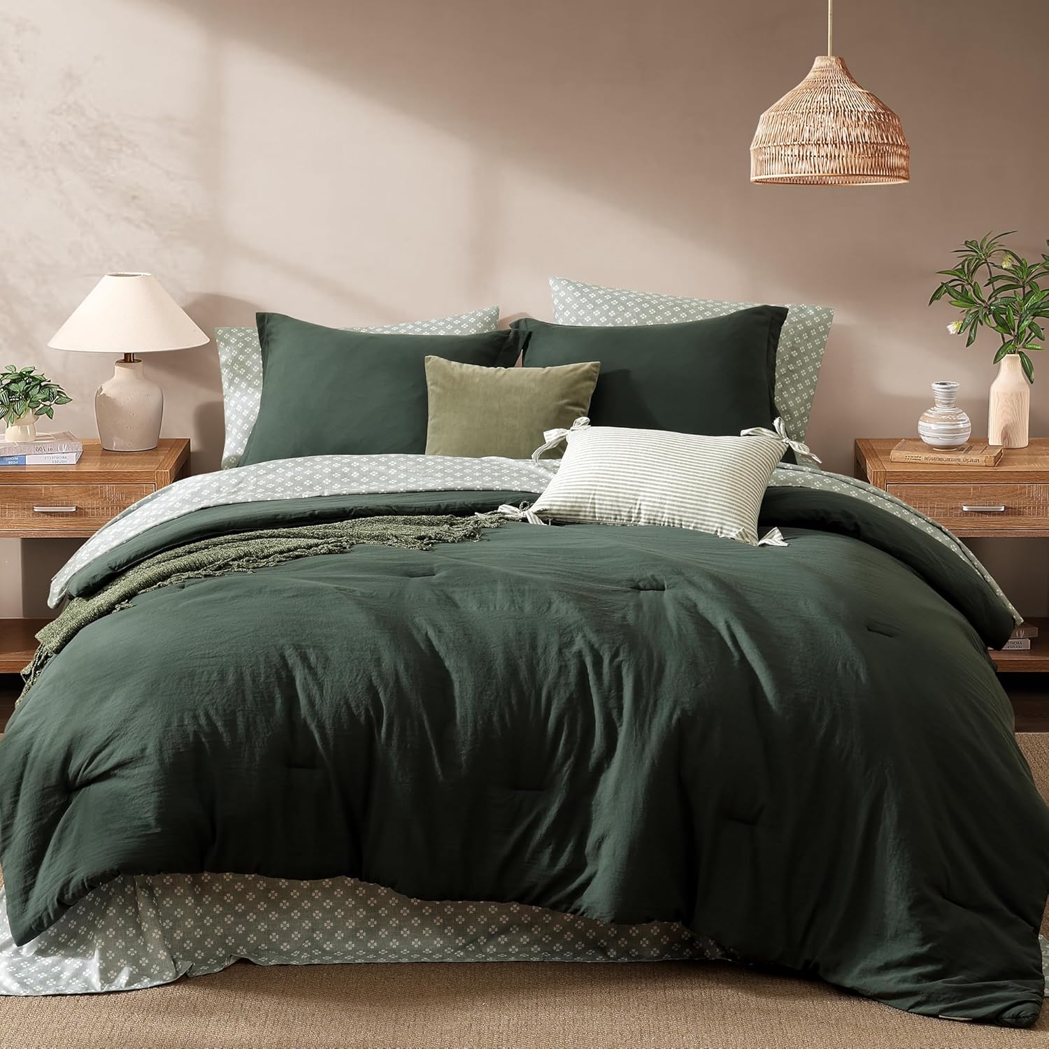 Monbix King Size Comforter Set - 7 Pieces for Ultimate Coziness