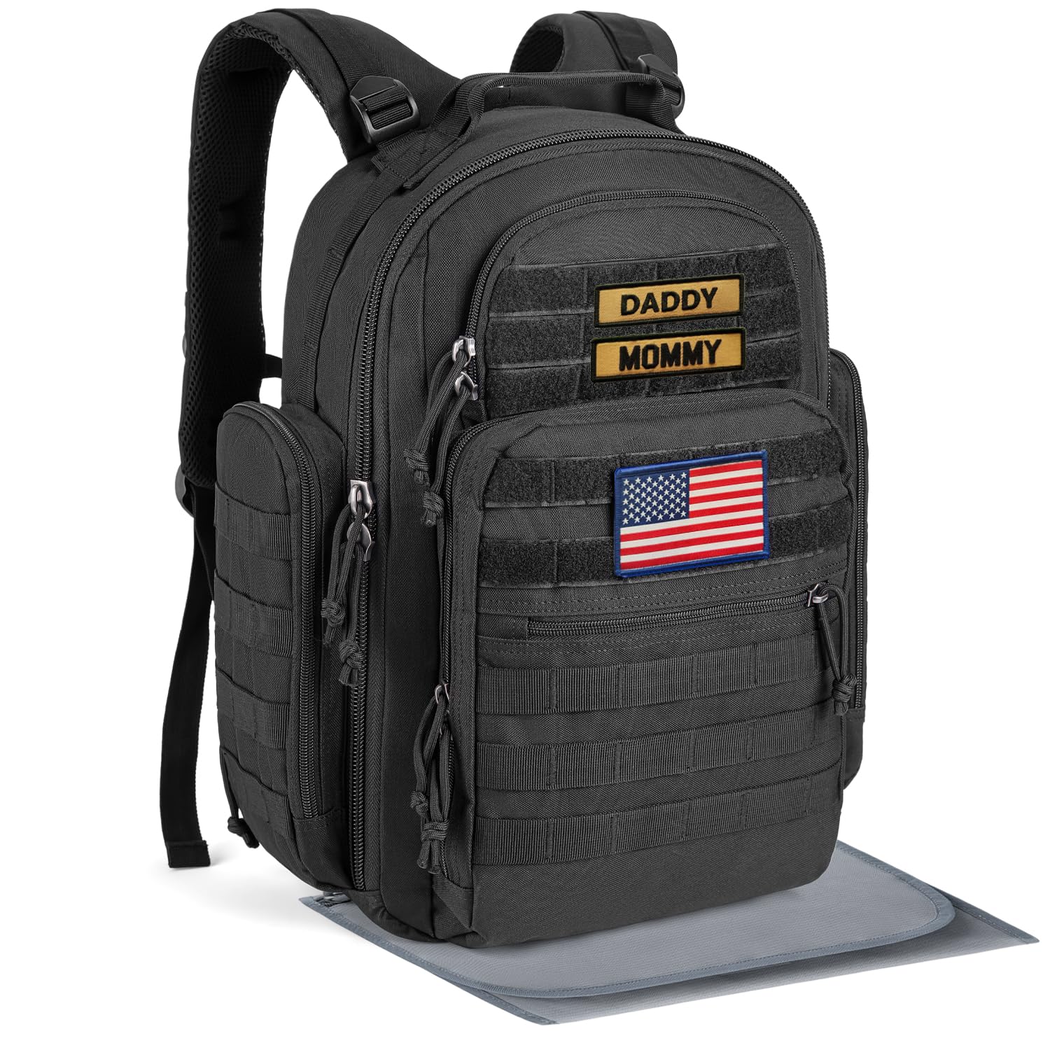 SHARKMOUTH Dad Diaper Bag Military - Rugged Backpack for Dads