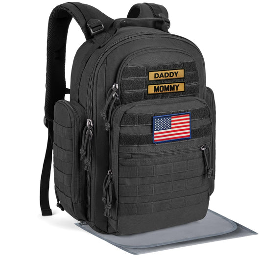 SHARKMOUTH Dad Diaper Bag Military - Rugged Backpack for Dads