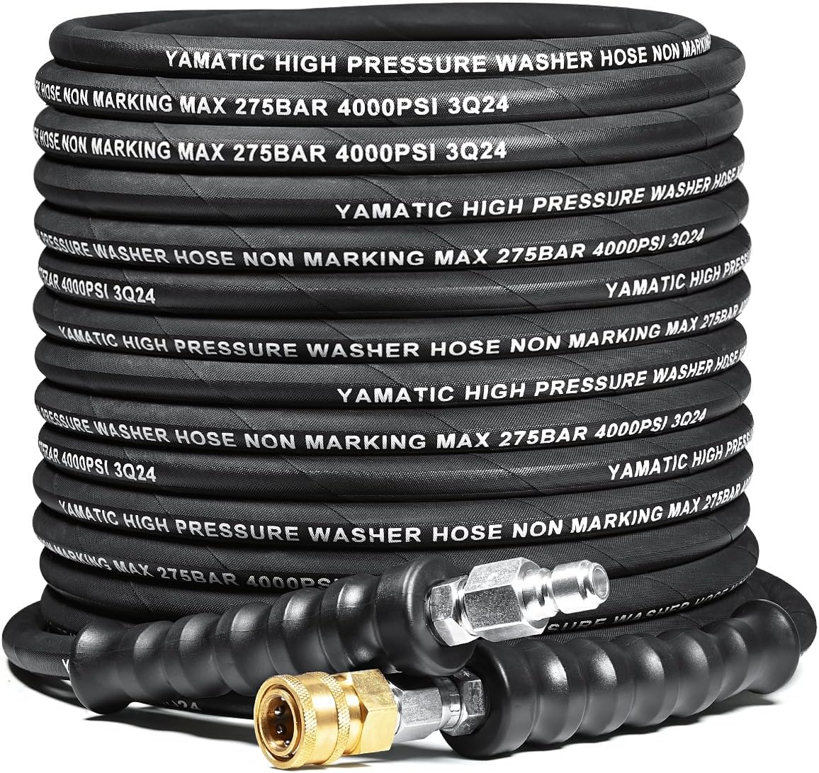 YAMATIC 5/16in Flexible Pressure Washer Hose 50FT for Durability