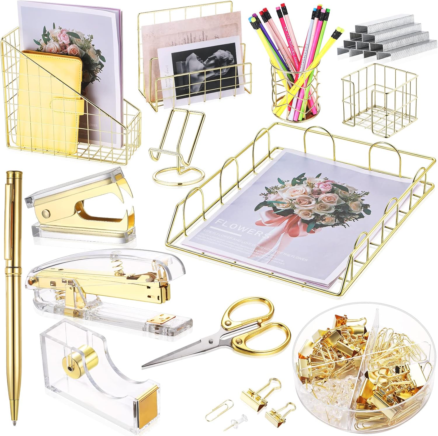 Yaomiao 13 Pcs Desk Accessories Kit for Stylish Organization