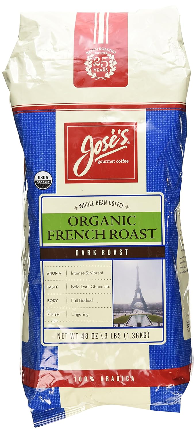 Jose's Gourmet Coffee Organic French Roast Whole Bean Coffee