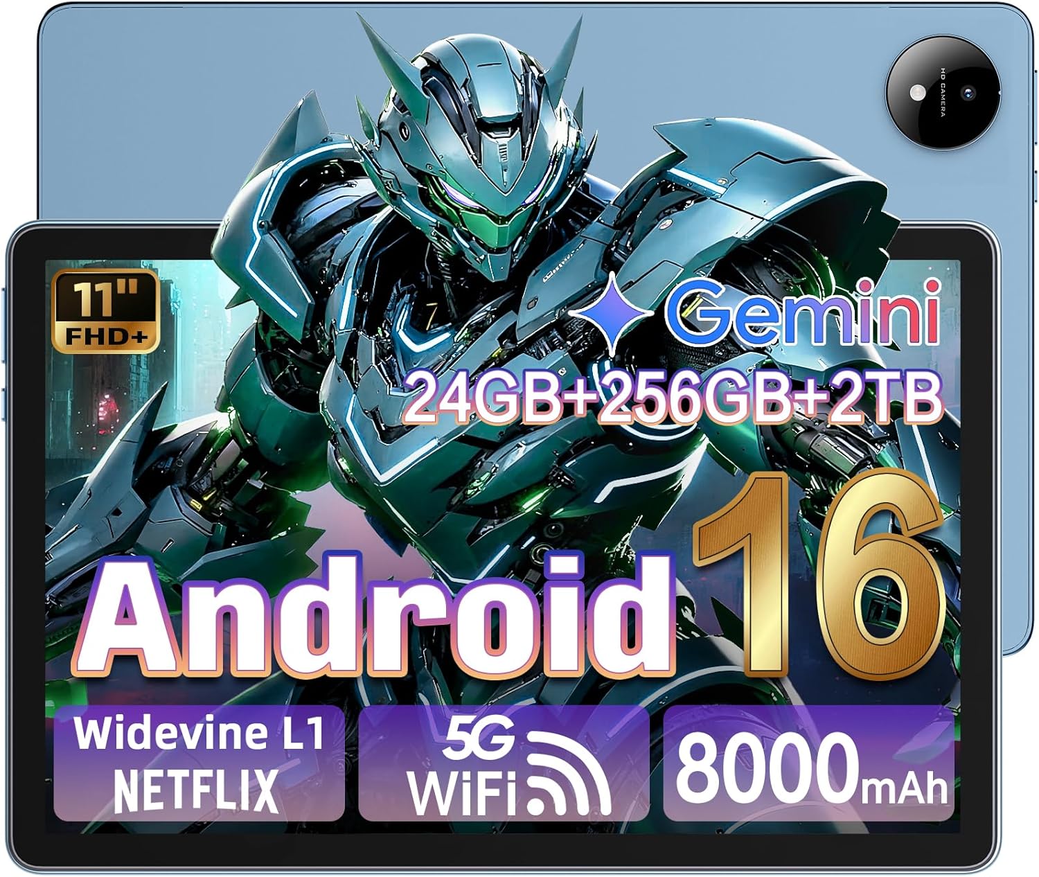 Powerful Android 16 Tablet with Gemini AI and 90Hz Display