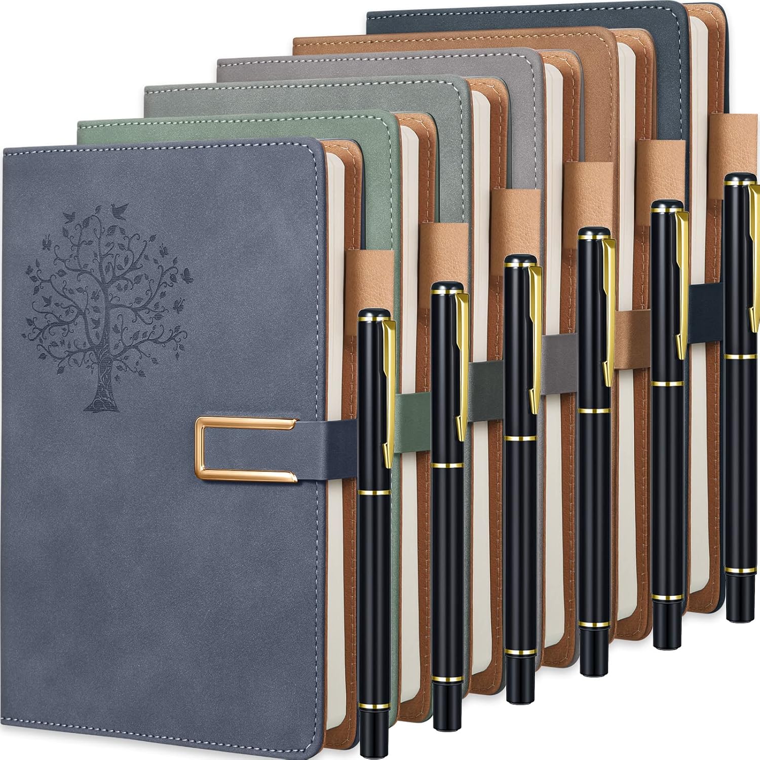 Xinnun 6 Set Tree of Life Refillable Writing Journal Gift Set