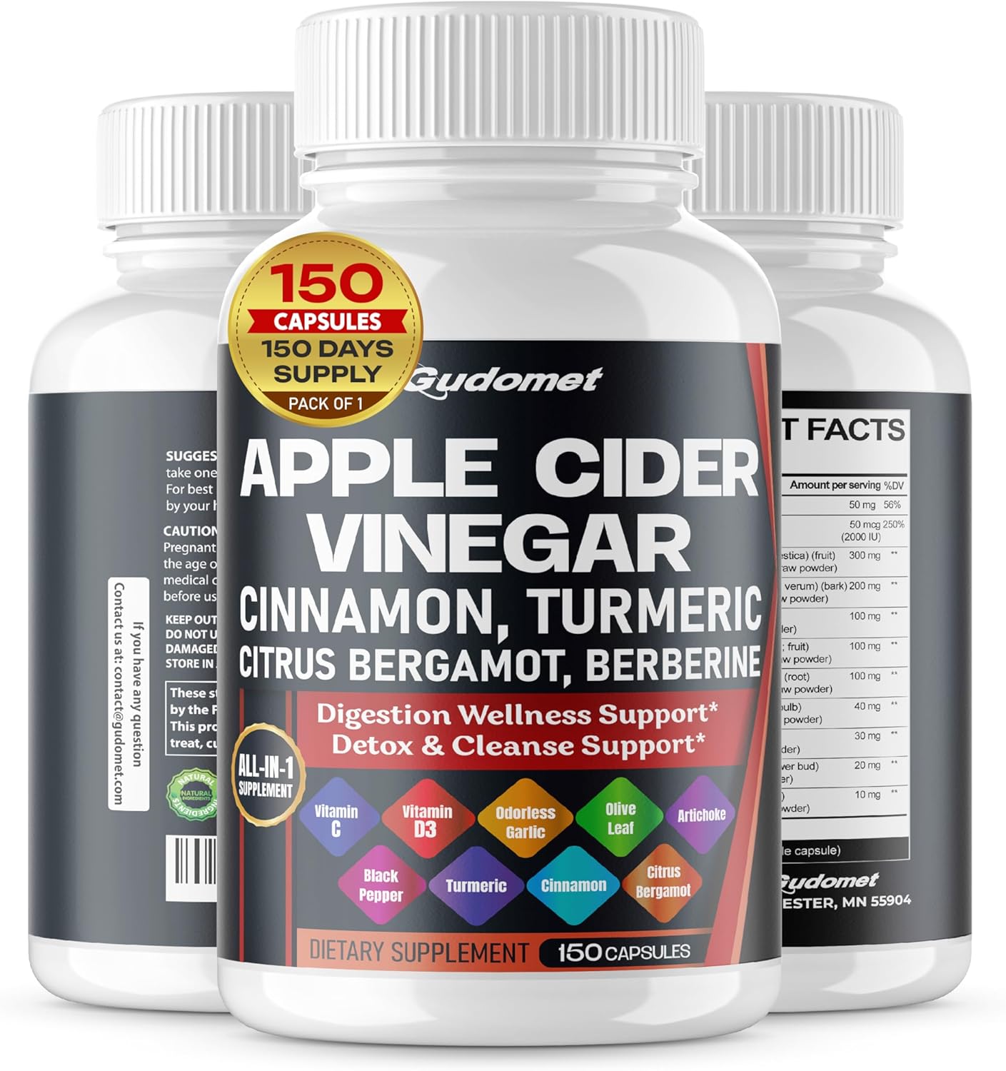Immunity Booster Capsules - Made in USA! GUDOMET - 150 ct