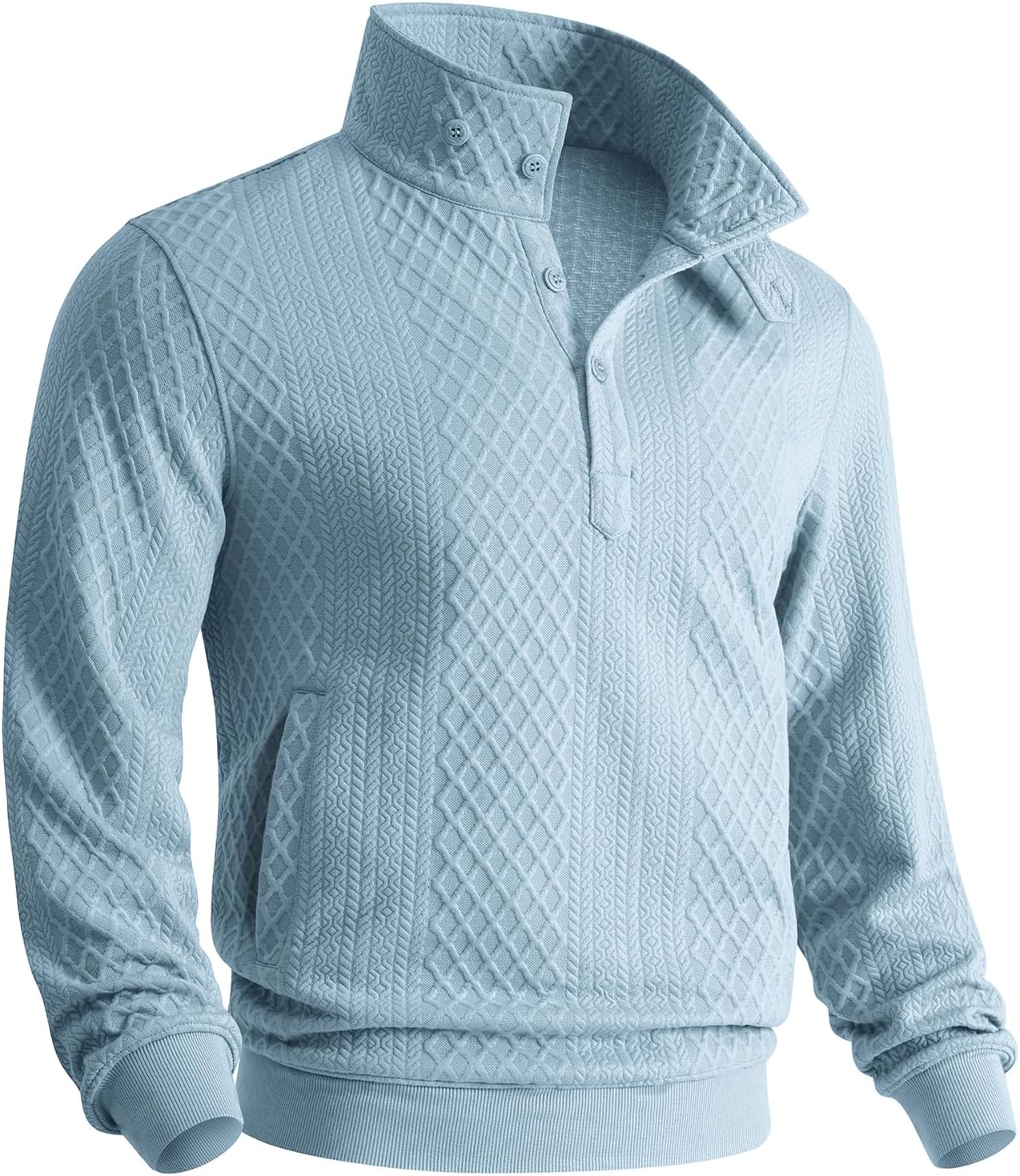 CANGHPGIN Casual Quarter Pullover Sweatshirt for Men with Pockets