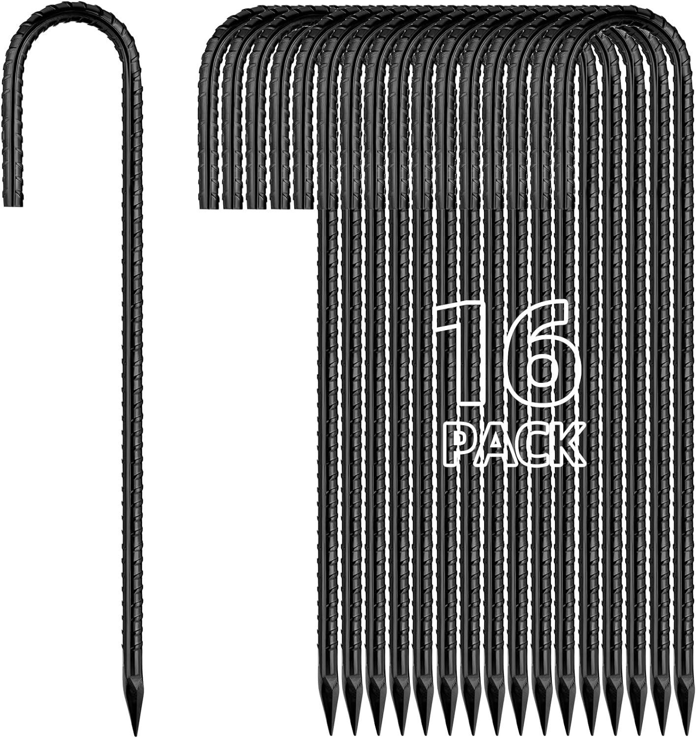 12 Heavy-Duty Rebar Stakes - 16-Pack for Ultimate Stability