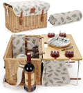 Picnic Basket with Table for 4 - Removable Wine & Snack Table