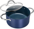 MICHELANGELO Stock Pot with Lid - 5 Quart Nonstick Ceramic Pot