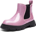 Girls Chelsea Boots Side Zipper Lug Sole Ankle Booties - Easy On