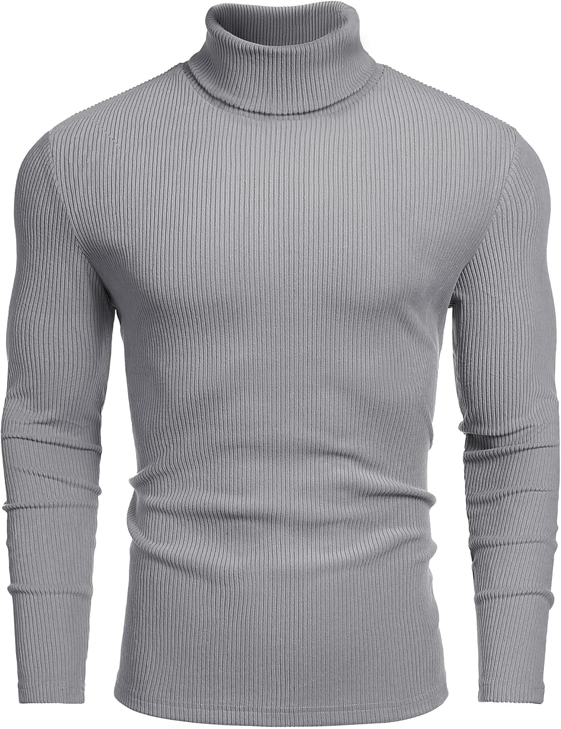 Men's Ribbed Turtleneck Sweater for Casual and Formal Wear
