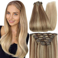 Full Shine Balayage Blonde Clip In Hair Extensions 18 in - Radiant