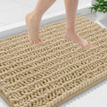 Bath Rug 36x24 in Beige - Extra Soft Chenille Absorbent Mat