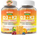 Vitamin D3 K2 Gummies 5000 IU with Omega-3 - Plant-Based Absorption