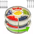BEWARM Snackle Box Container 2-Piece Rotating Divided Tray - Portable
