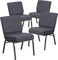 HERCULES 21in Church Chair 4 Pack - Comfortable Padded Stacking