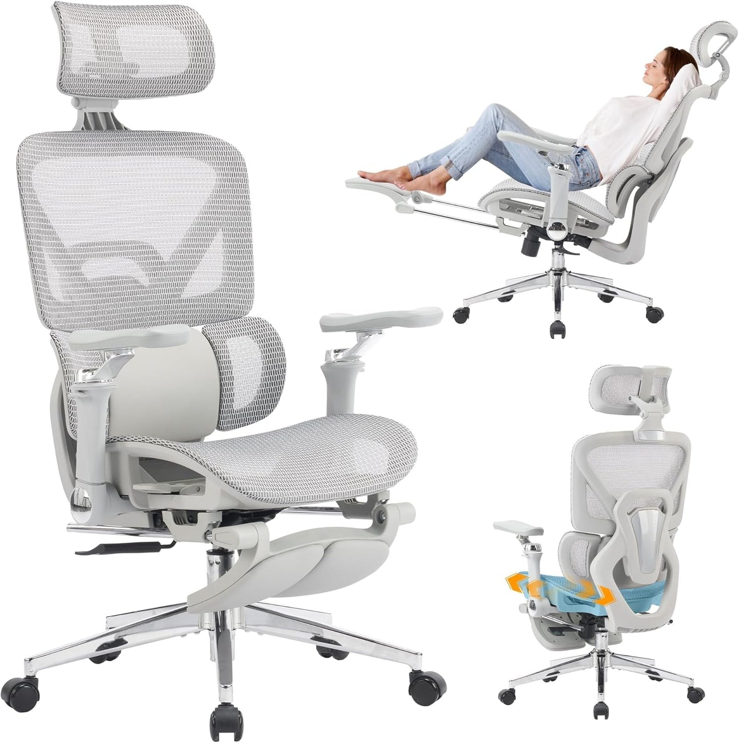 MOJAY High-Back Ergonomic Mesh Office Chair for Comfort