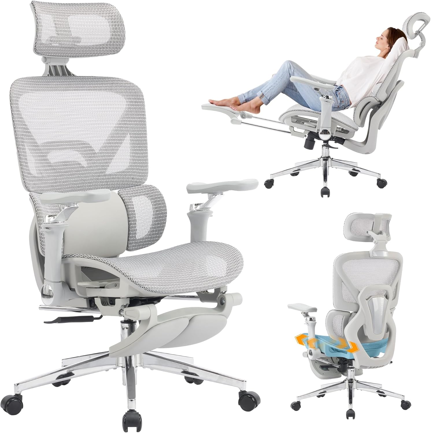 MOJAY High-Back Ergonomic Mesh Office Chair for Comfort