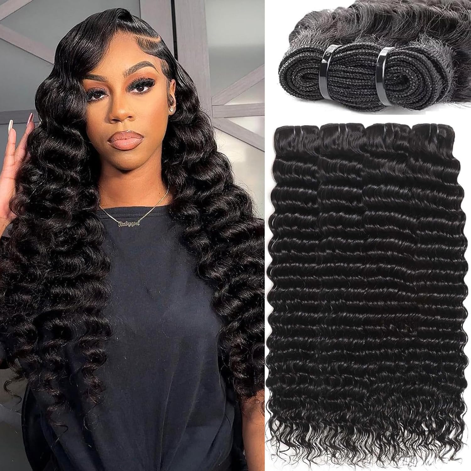 12A Deep Wave Human Hair Bundles for Stunning Styles