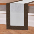 Solino Home Linen Table Runner 14 x 36 in - Chambray Brown & White