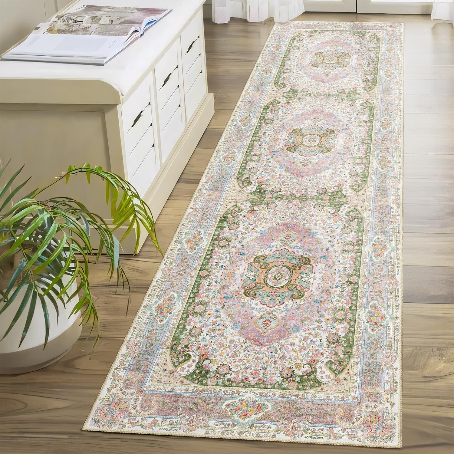 Washable Runner Rug 2x8 for Hallways and Living Rooms