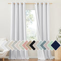 100% Blackout Linen Curtains 52 in x 102 in 2 Panels - Energy Saving