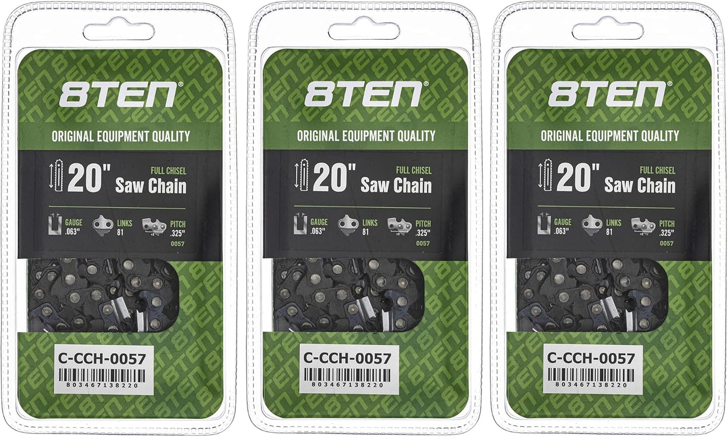 8TEN Full Chisel Chainsaw Chain 20 Inch for Stihl Models